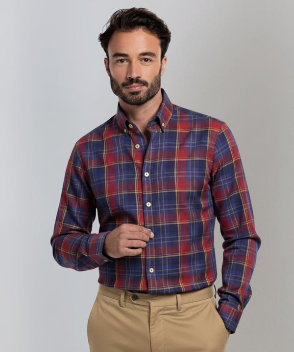 Chemise à carreaux multi-color bleu / rouge